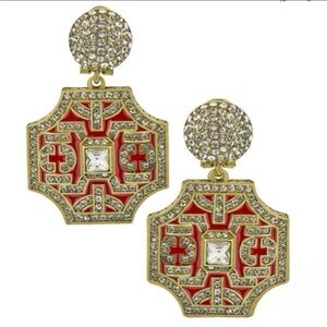 Heidi Daus Goldtone & Crystal Drop Pierced Earrings